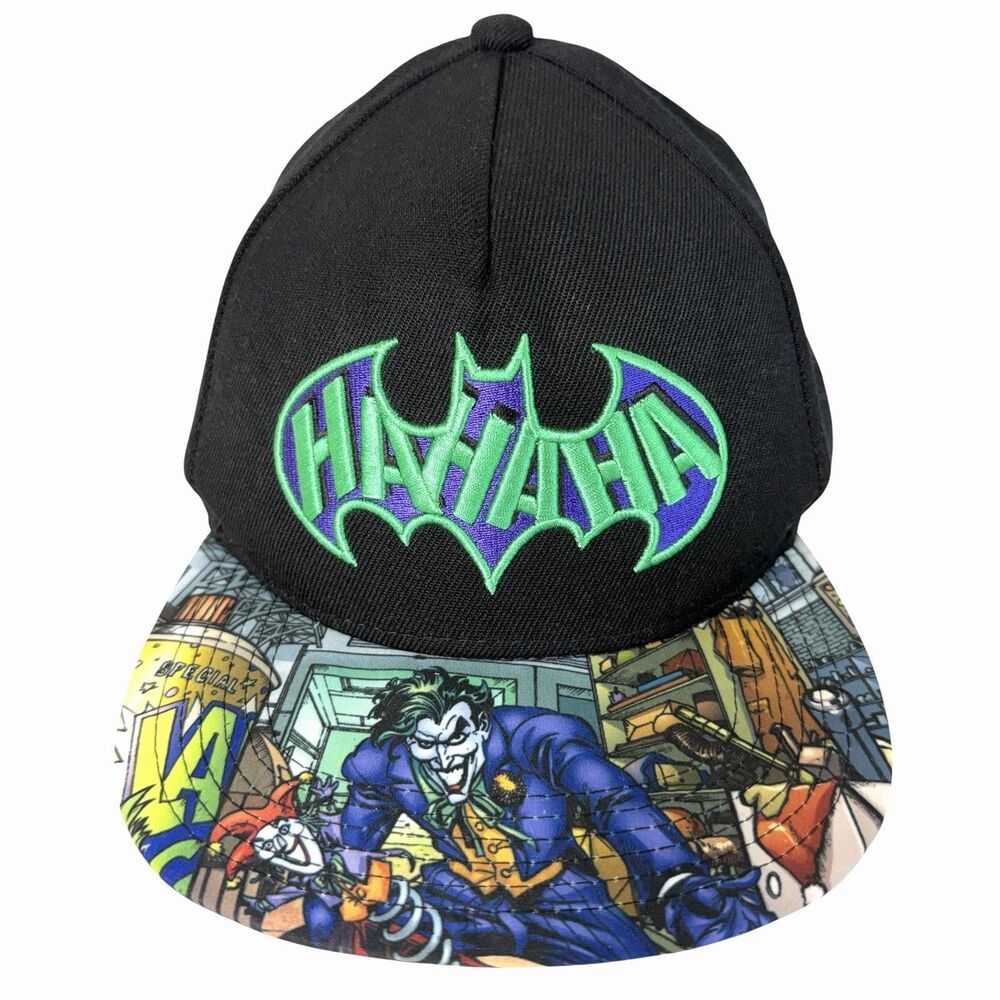 DC Comics Original Batman Joker Baseball Cap Hat HAHAHA Batman Snapback Black